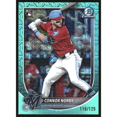 2025 Bowman Chrome Bowman Mega Box Aqua Refractors #46 Connor Norby
