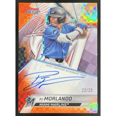 2025 Bowman's Best Best of 2025 Orange X-Fractor #B25-PM PJ Morlando Auto /25