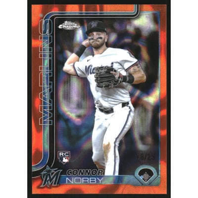 2025 Topps Chrome Orange Lava Refractors #199 Connor Norby
