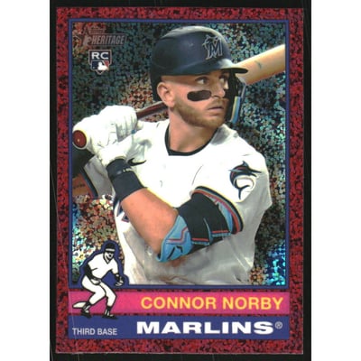 2025 Topps Heritage Chrome Burgundy Sparkle Refractors #136 Connor Norby