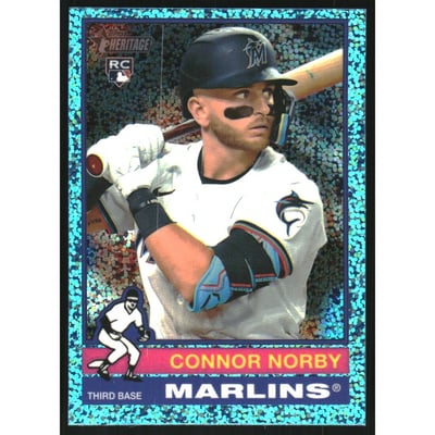 2025 Topps Heritage Chrome Light Blue Sparkle Refractors #136 Connor Norby
