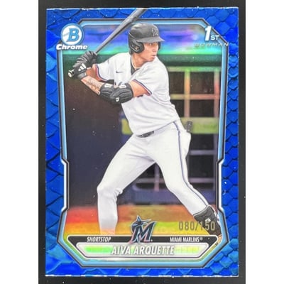 2026 Bowman Chrome Prospects Reptilian Blue #BCP-40 Aiva Arquette RC /150