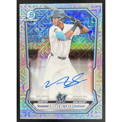 2026 Bowman Mega Box Chrome Prospect Mojo Refractor #BMA-AS Andrew Salas Auto