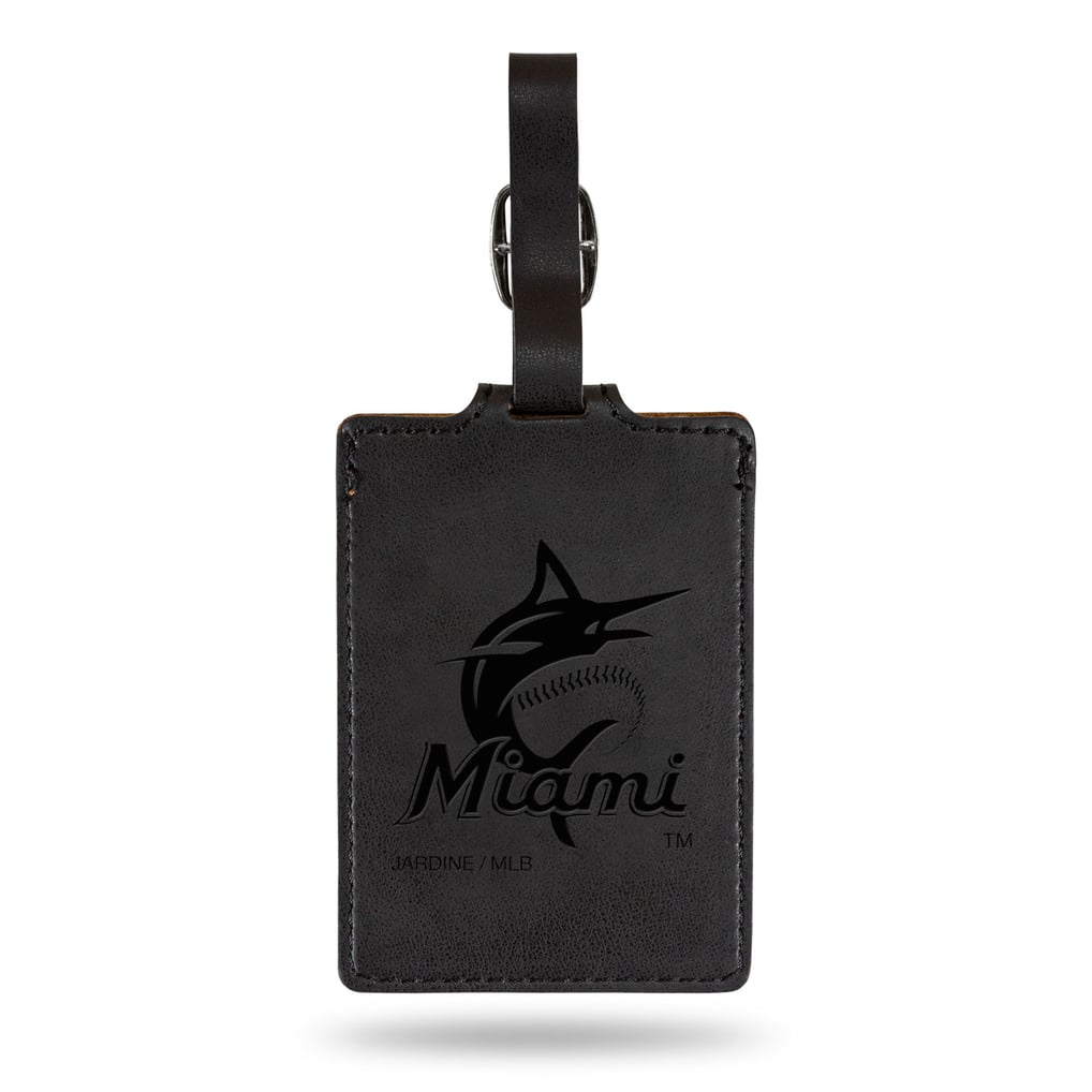 Miami Marlins Ultra Suede Luggage Tag - Black