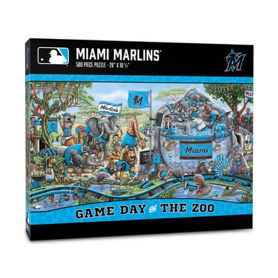 Miami Marlins Fanpoint 10.5" x 28" Game Day at the Zoo 500-Piece Puzzle