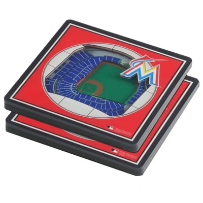 Miami Marlins Fanpoint 3D StadiumView Coasters