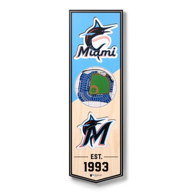 Miami Marlins Fanpoint 6'' x 19'' 3D StadiumView Banner