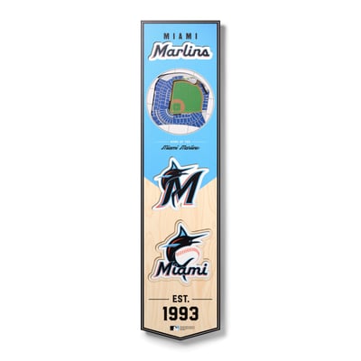 Miami Marlins Fanpoint 8'' x 32'' 3D StadiumView Banner