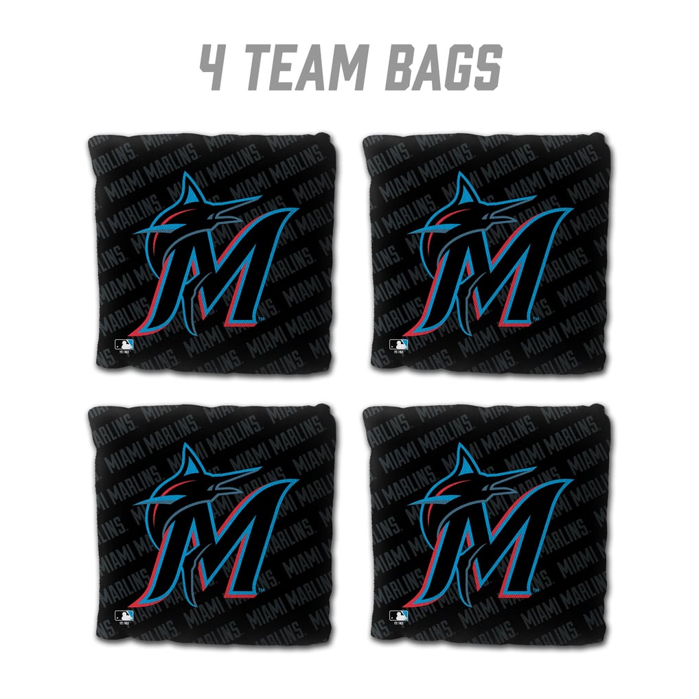 Miami Marlins Fanpoint Four-Piece Cornhole Bag Set