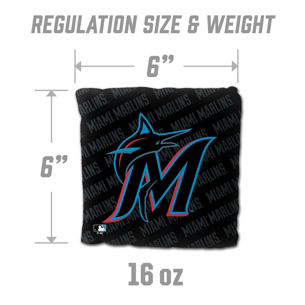 Miami Marlins Fanpoint Four-Piece Cornhole Bag Set