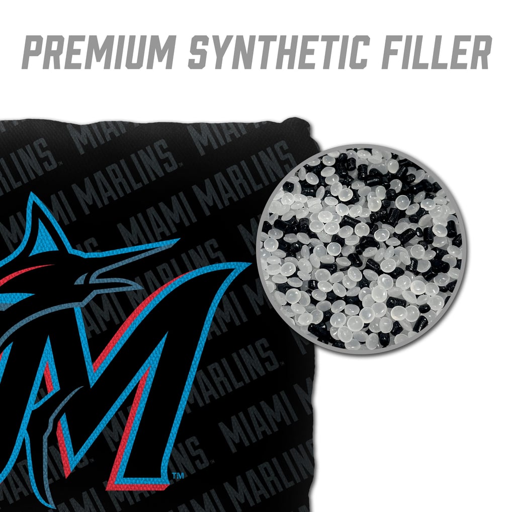 Miami Marlins Fanpoint Four-Piece Cornhole Bag Set