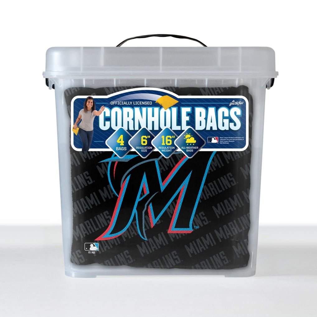 Miami Marlins Fanpoint Four-Piece Cornhole Bag Set