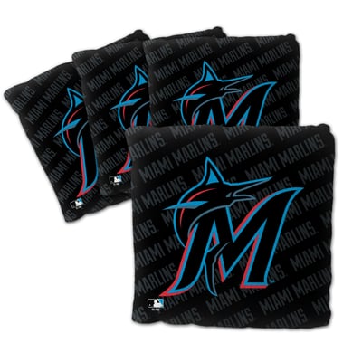 Miami Marlins Fanpoint Four-Piece Cornhole Bag Set