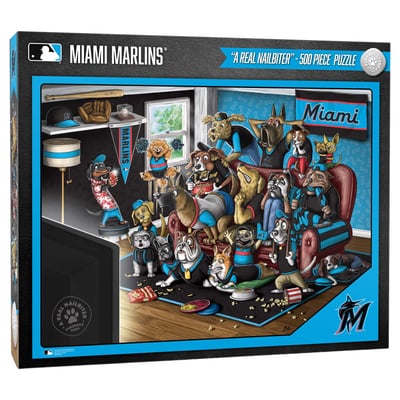 Miami Marlins Fanpoint Purebred Fans 18" x 24" A Real Nailbiter 500-Piece Puzzle
