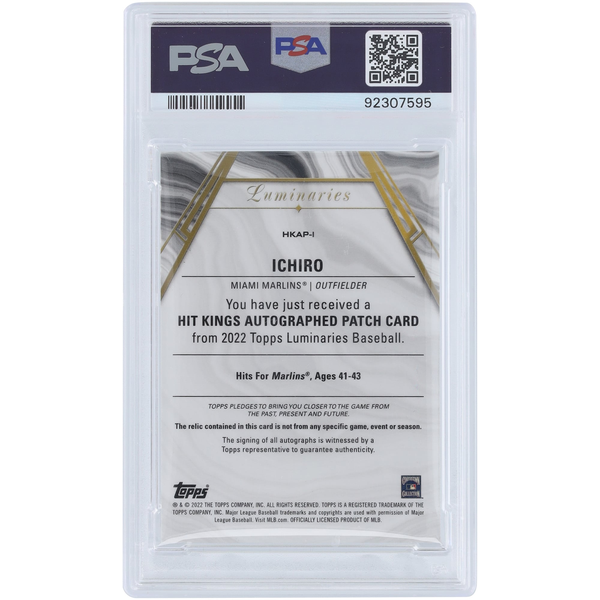 TOPPS luminaries 2022 イチロー HIT KING PATCH AUTO 直筆サイン 