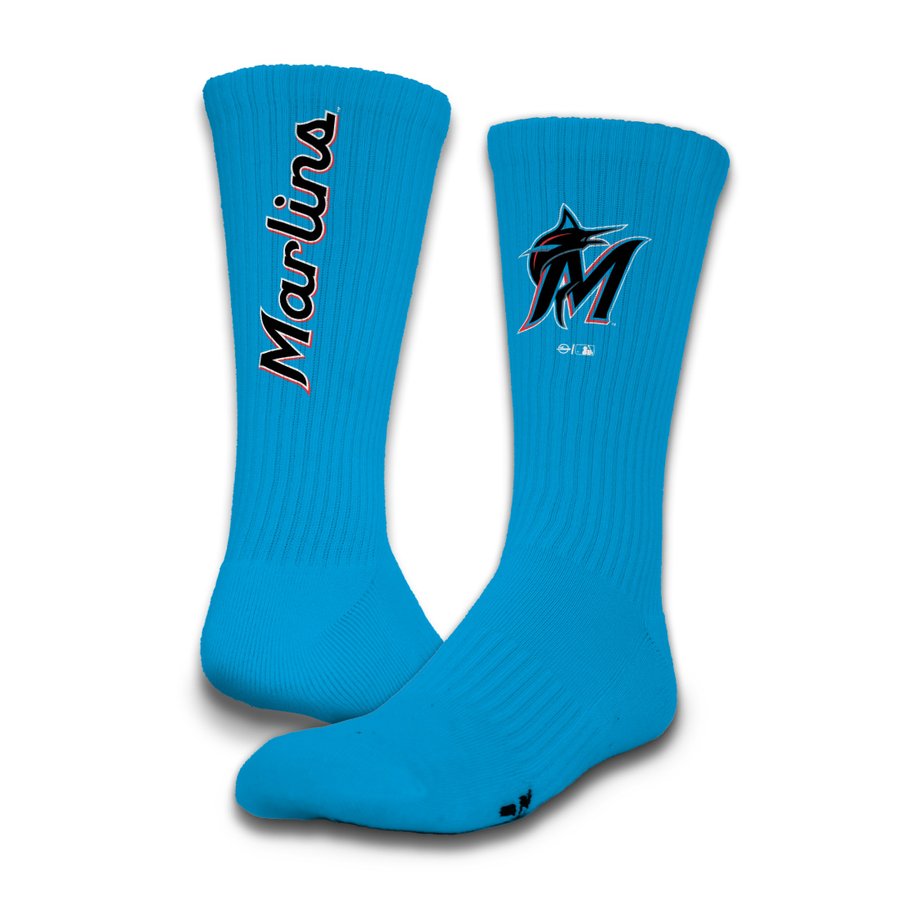 Miami Marlins ISlide Three-Pack Lifestyle Crew Socks Set