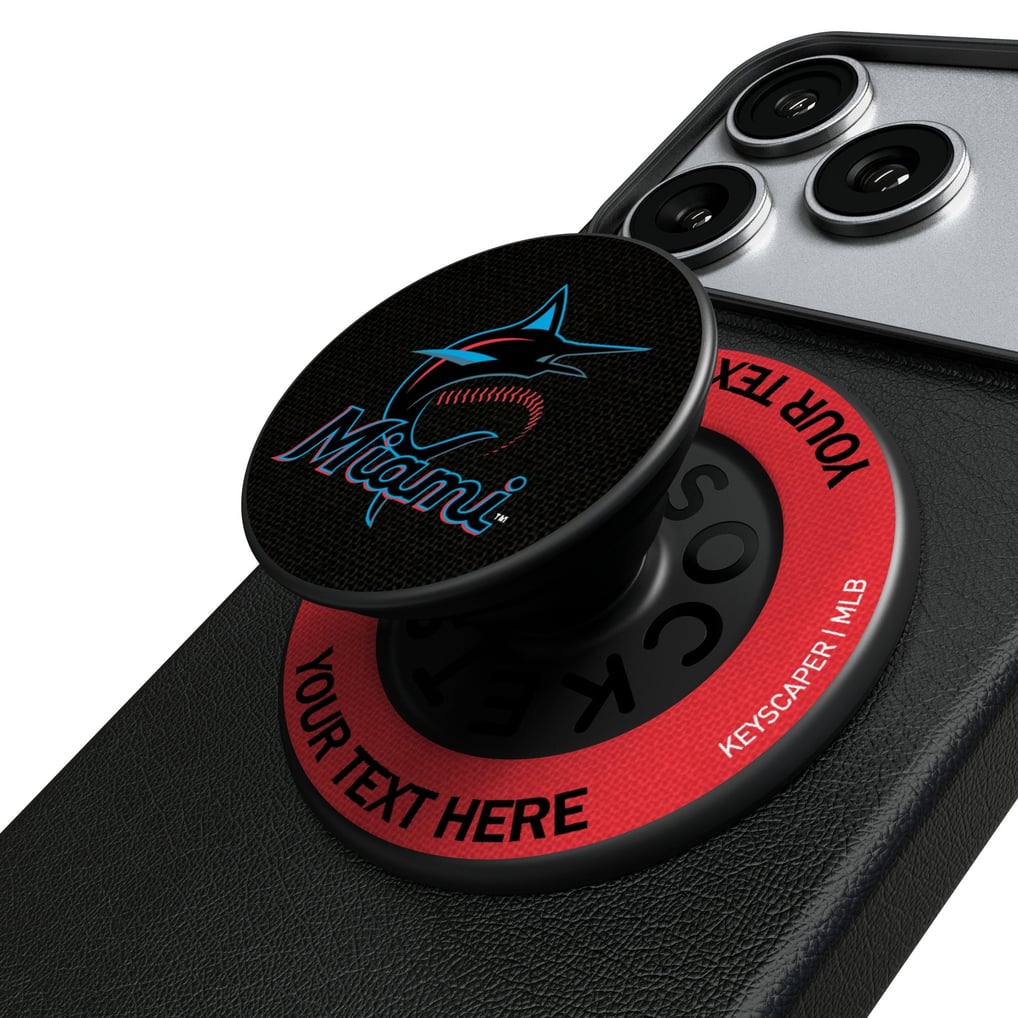 Miami Marlins Keyscaper Personalized PopSockets Magnetic Phone Grip & Stand