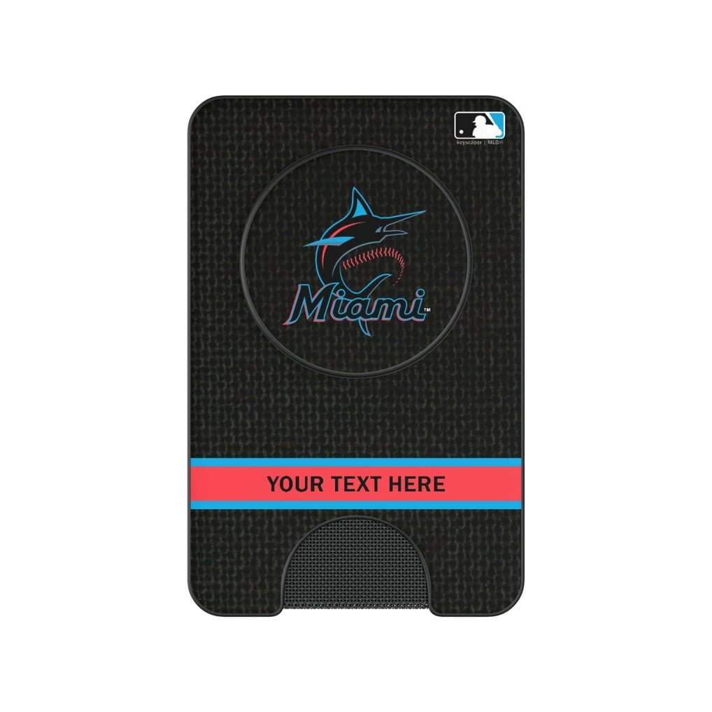 Miami Marlins Keyscaper Personalized Solid PopSockets Magnetic Wallet