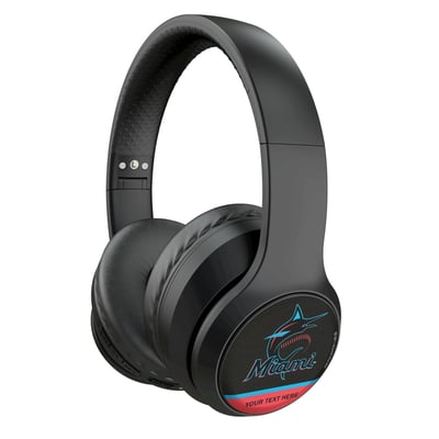 Miami Marlins Keyscaper Personalized Solid Wireless Bluetooth Headphones With Case