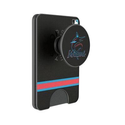 Miami Marlins Keyscaper Stripe PopSockets Magnetic Wallet