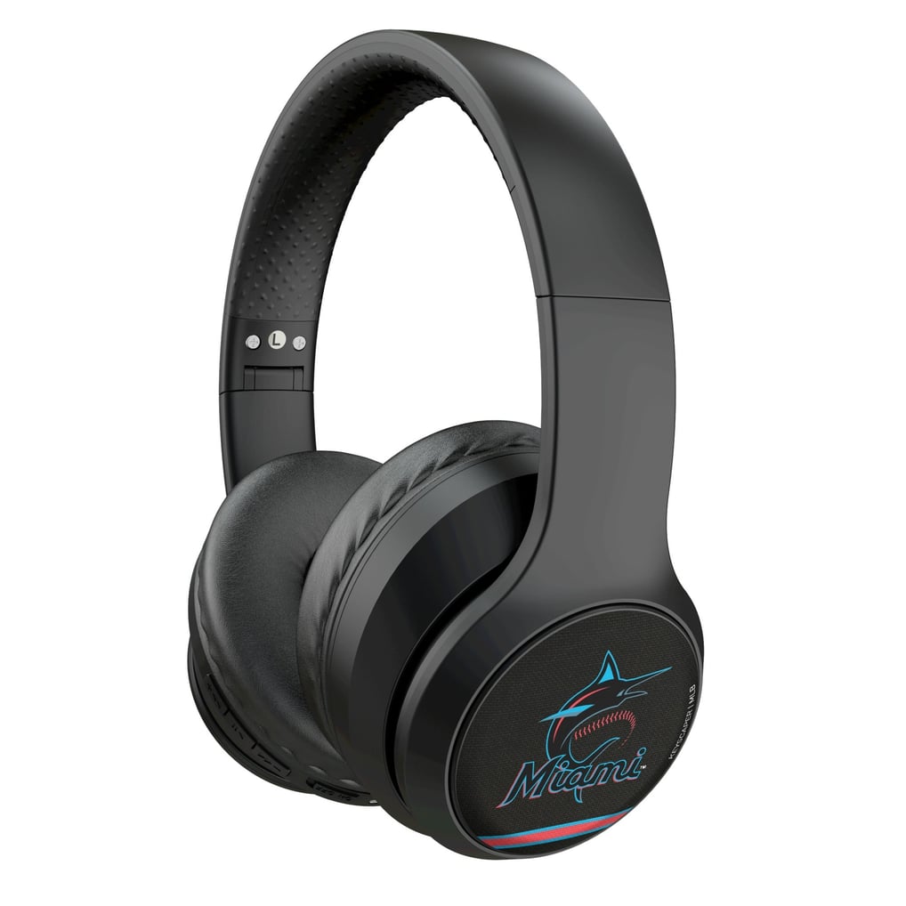Miami Marlins Keyscaper Stripe Wireless Bluetooth Headphones With Case