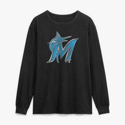 Miami Marlins  Forged Mascot Long Sleeve T-Shirt - Black