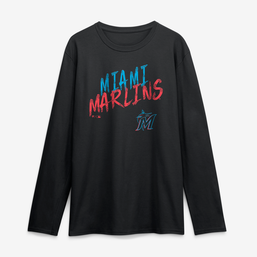 Miami Marlins Hustle Long Sleeve T-Shirt - Black