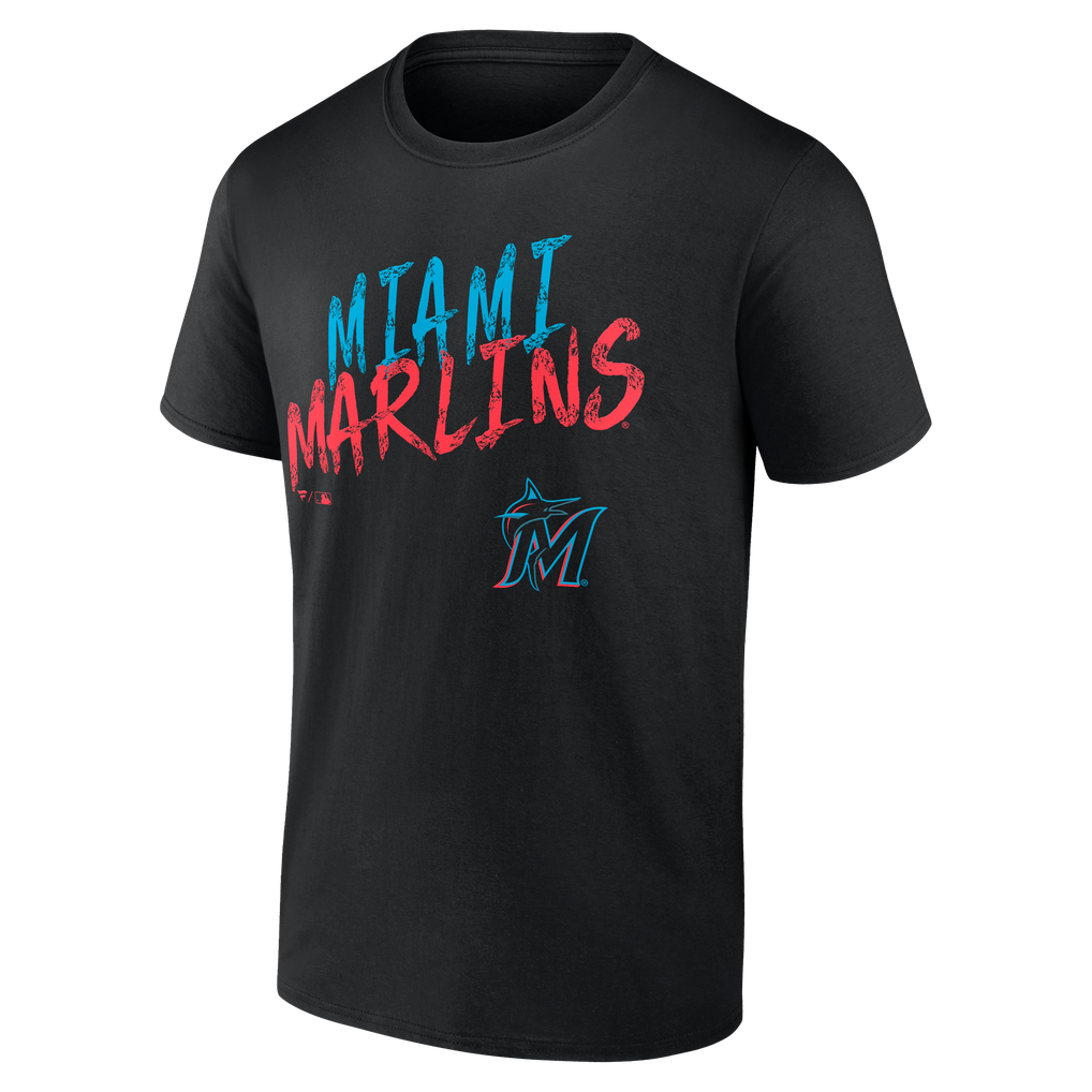 Miami Marlins  Hustle Personalized Name & Number T-Shirt - Black
