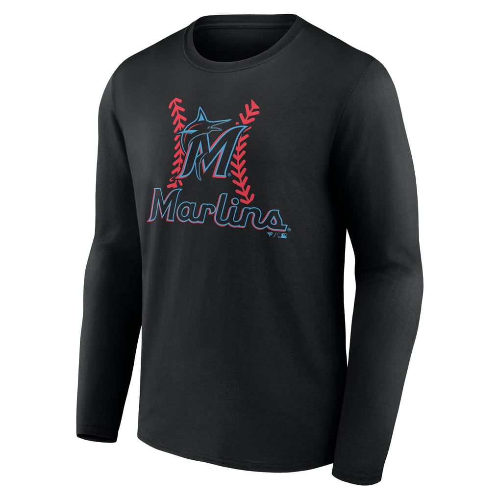  Miami Marlins Personalized Name & Number Fastball Long Sleeve T-Shirt - Black