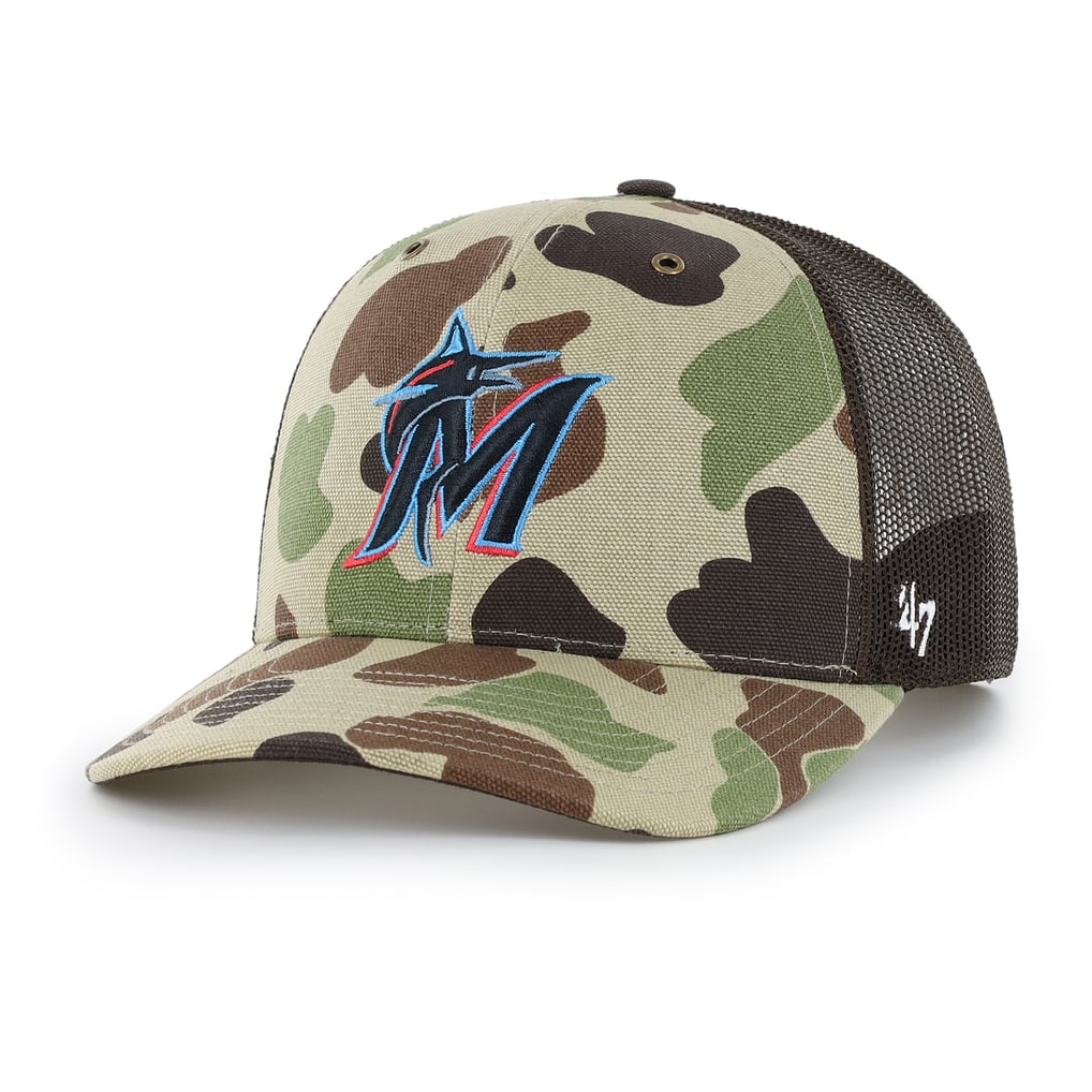 Miami Marlins Carhartt x '47 Duck Adjustable Trucker Hat - Camo