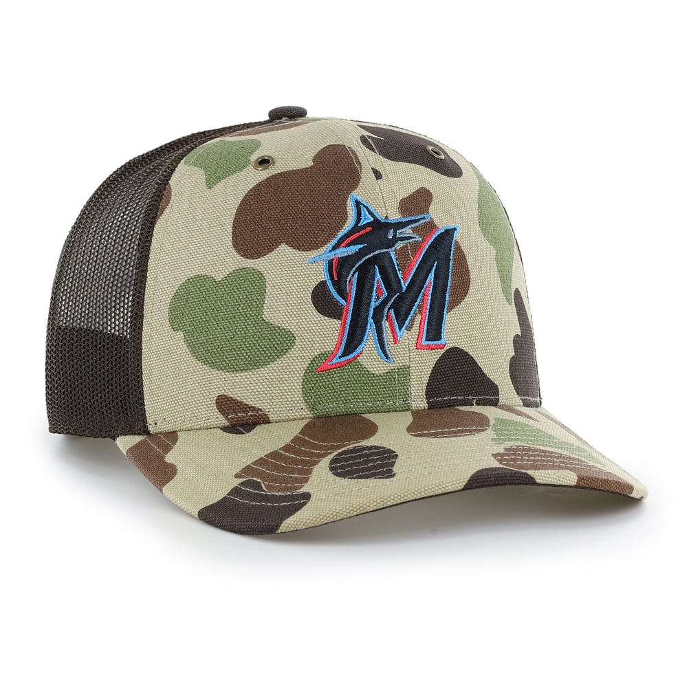 Miami Marlins Carhartt x '47 Duck Adjustable Trucker Hat - Camo