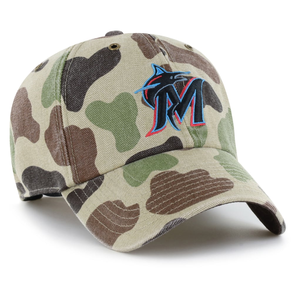 Miami Marlins Carhartt x '47 Duck Clean Up Adjustable Hat - Camo