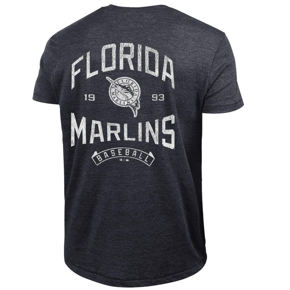 Miami Marlins Champion Vintage 3-Hit Tri-Blend T-Shirt - Black