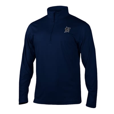 Miami Marlins Columbia Fairway Break Quarter-Zip Pullover - Navy