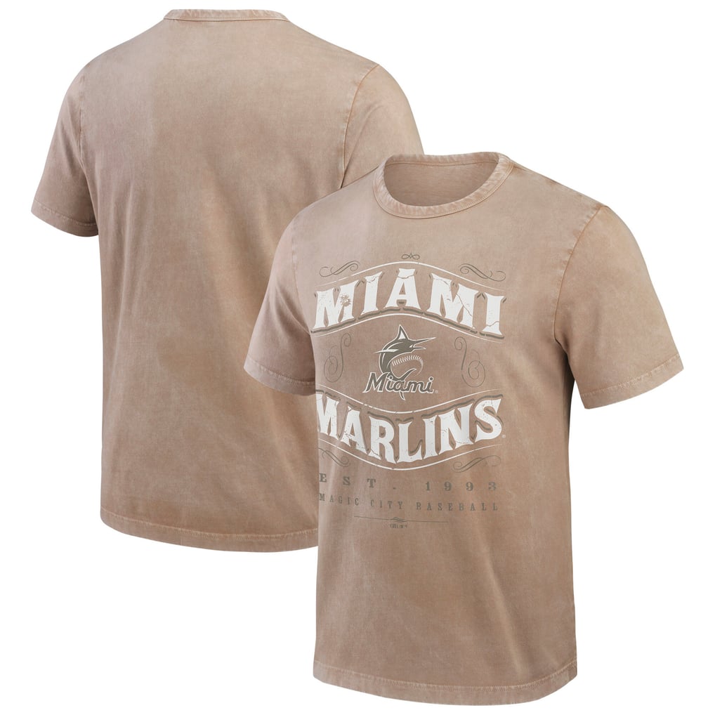 Miami Marlins Darius Rucker Collection by Fanatics Sunfaded T-Shirt - Tan