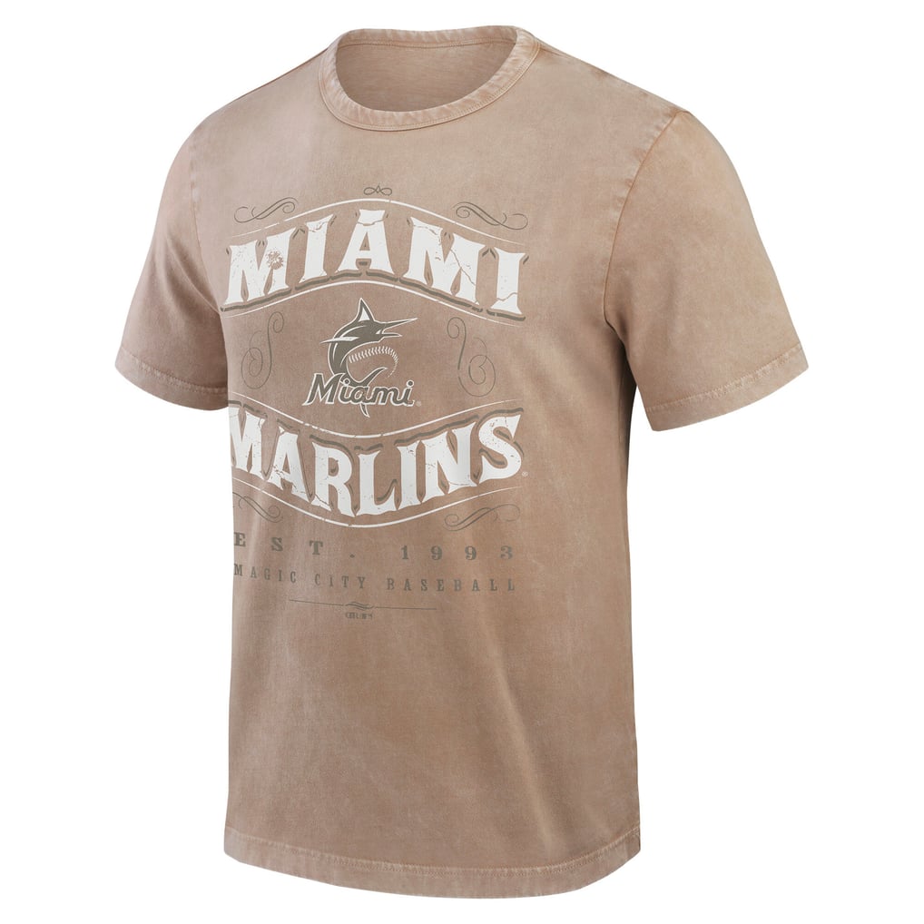 Miami Marlins Darius Rucker Collection by Fanatics Sunfaded T-Shirt - Tan