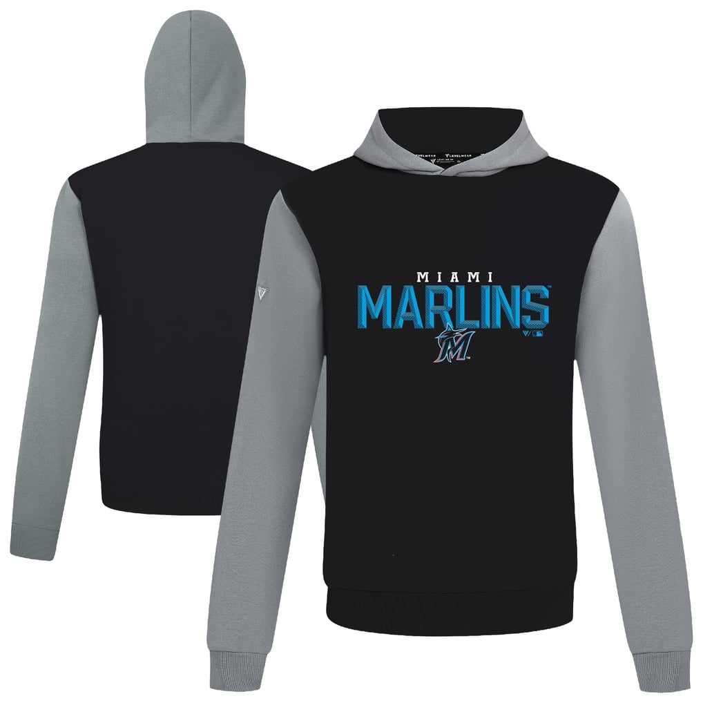 Miami Marlins Levelwear Throwback Carve Ultimate Hoodie - Black