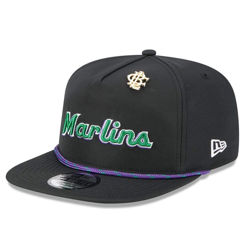  Miami Marlins New Era 2025 Big League Chew Golfer Snapback Hat - Black