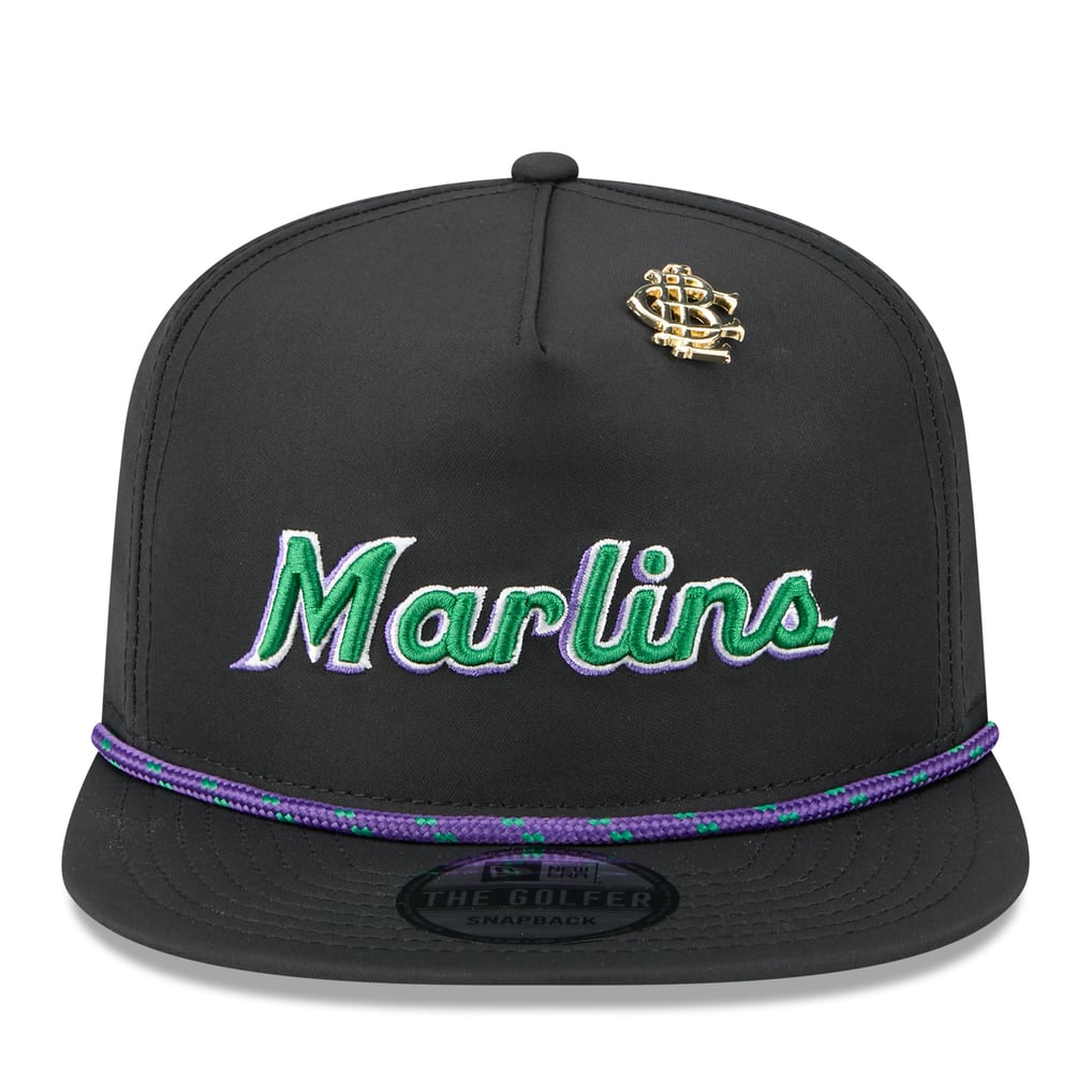 Miami Marlins New Era 2025 Big League Chew Golfer Snapback Hat - Black