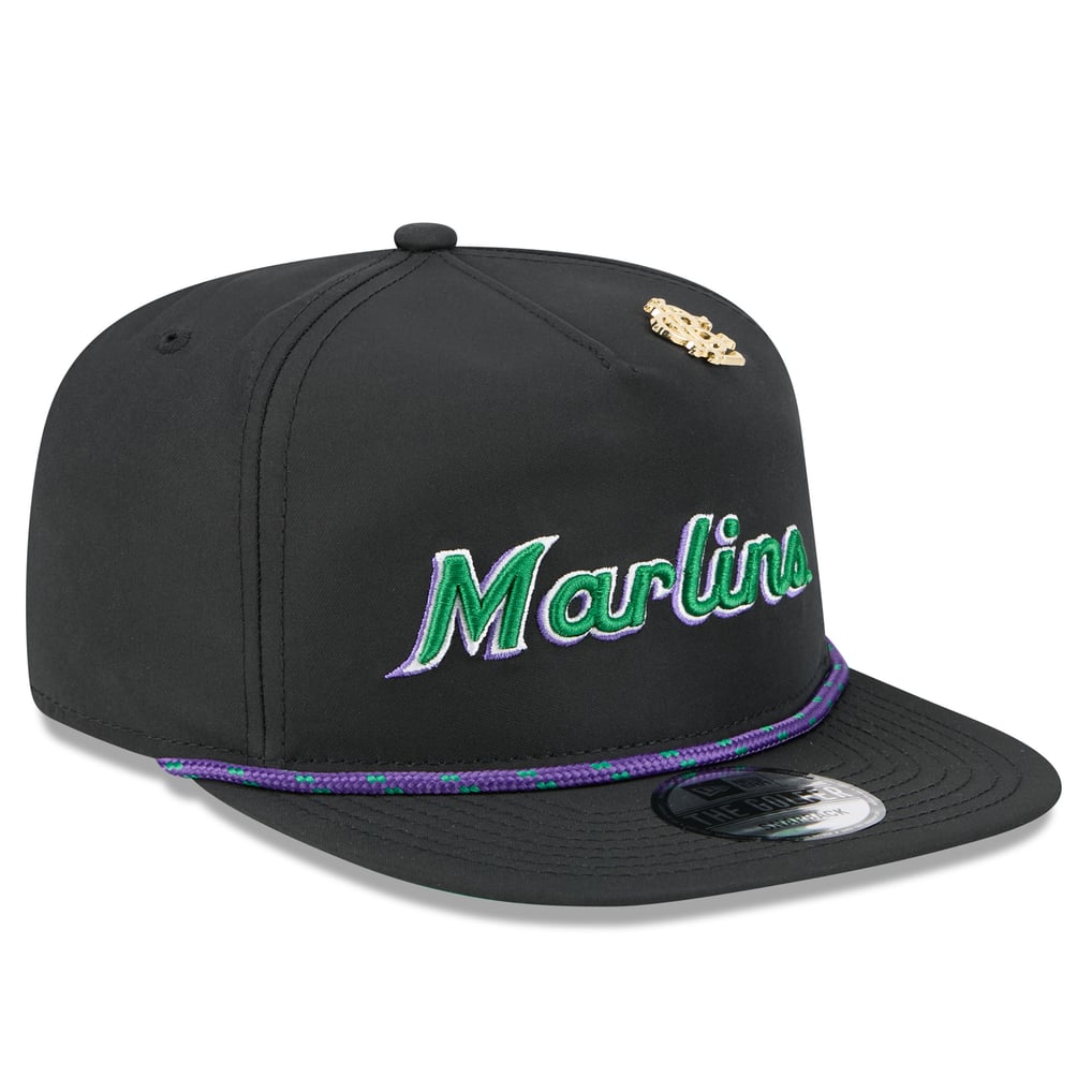  Miami Marlins New Era 2025 Big League Chew Golfer Snapback Hat - Black