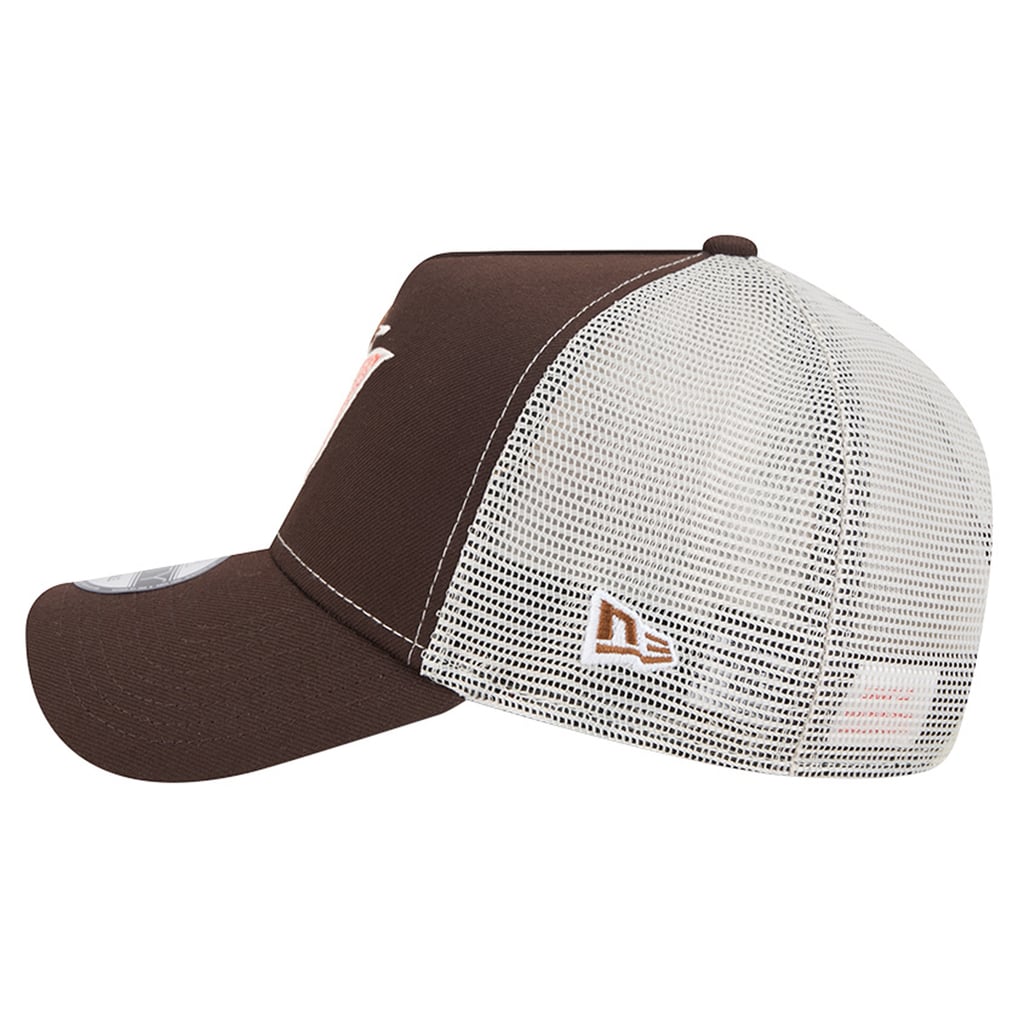 Miami Marlins New Era Pumpkin Spice 9FORTY A-Frame Adjustable Trucker Hat - Brown