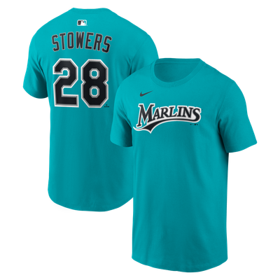 Kyle Stowers Miami Marlins Nike Alternate 2 Name & Number T-Shirt - Teal