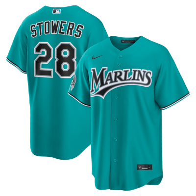 Kyle Stowers Miami Marlins Nike Alternate Stadium Jersey - Teal