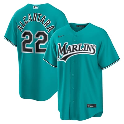 Sandy Alcantara Miami Marlins Nike Alternate Replica Jersey - Teal