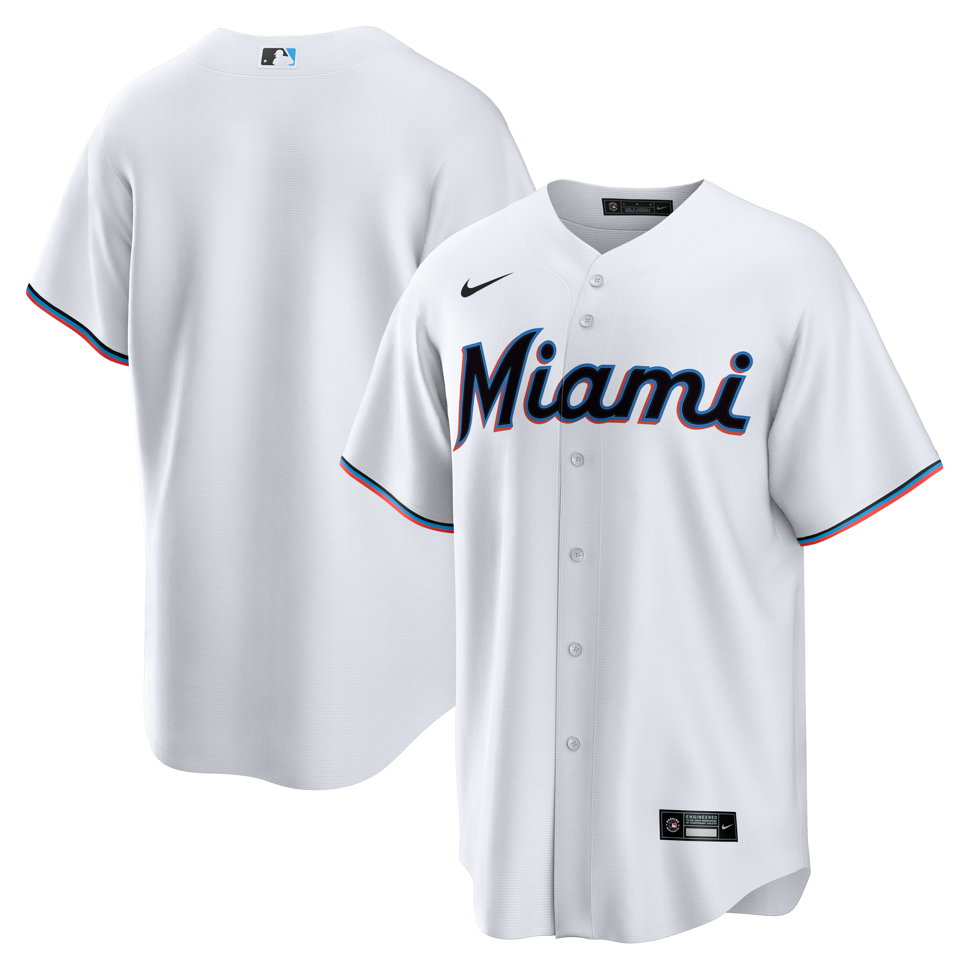 Miami Marlins Home Big & Tall Replica Jersey White