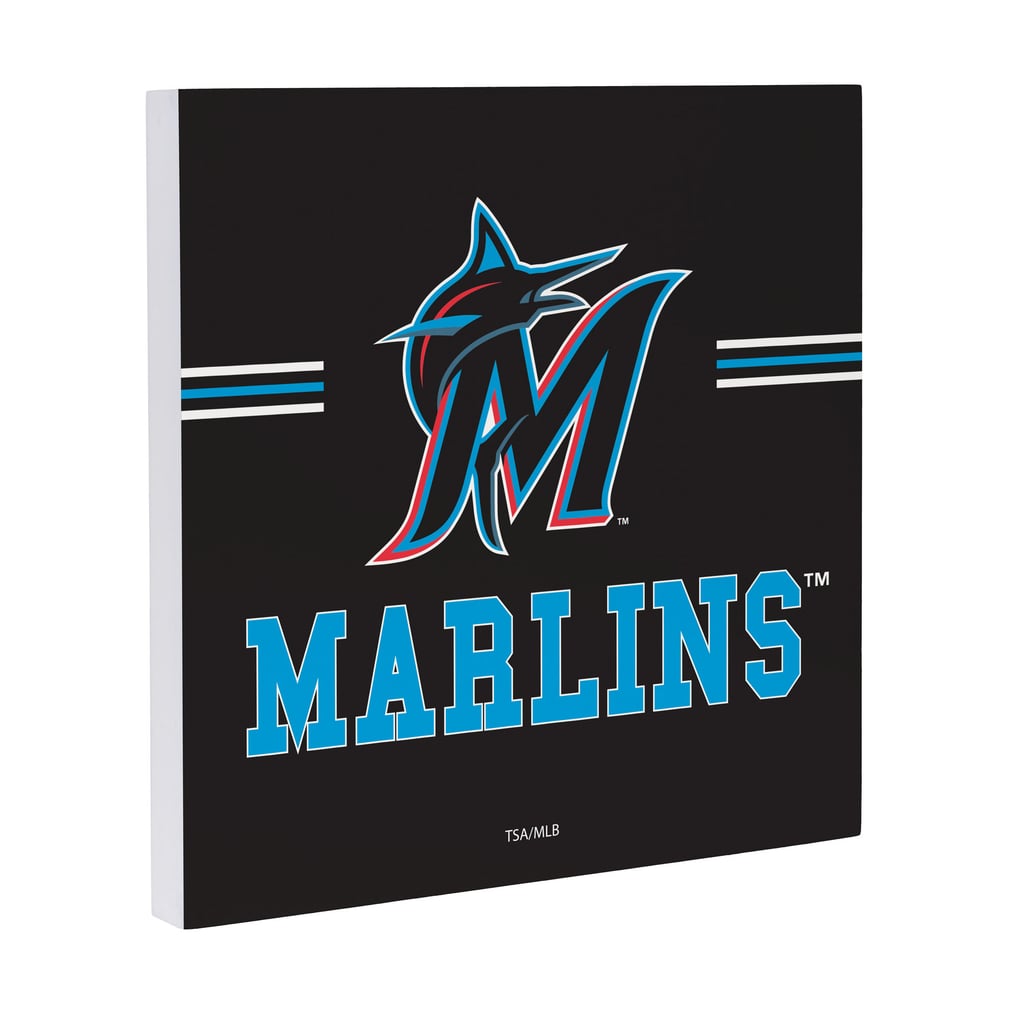 Miami Marlins 12" x 12" Wood Wall Sign