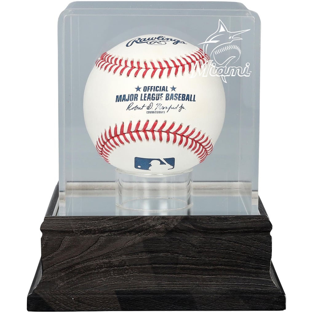 Miami Marlins Fanatics Authentic Charcoal Logo Baseball Display Case - UV Protected