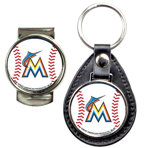 Miami Marlins Money Clip & Keychain Set
