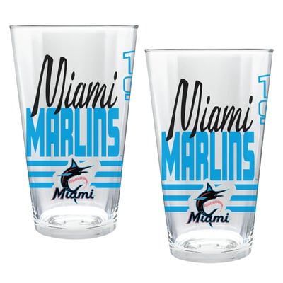 Miami Marlins Two-Piece 16oz. Heritage Pint Glass Set