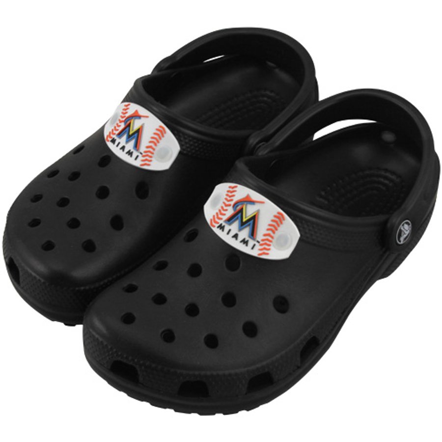 Crocs Mariners Miami Marlins Youth Crocs Classic - Black